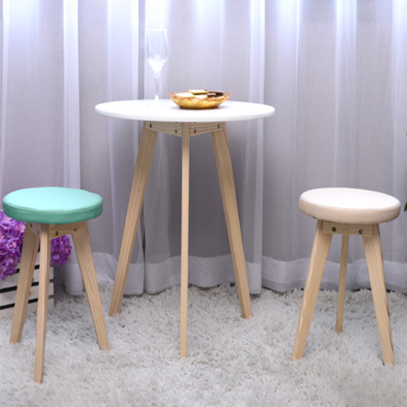 27.56" Tall Round Wood Side Table Contemporary Tri Pin End Table