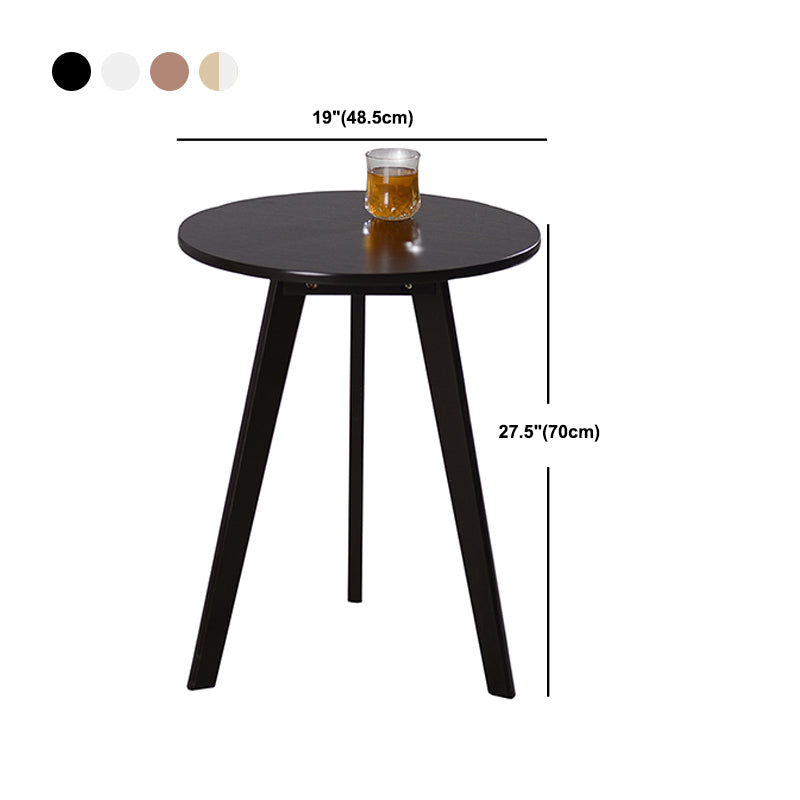 27.56" Tall Round Wood Side Table Contemporary Tri Pin End Table