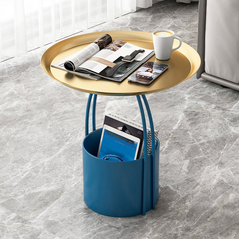 Mid-Century Tray Top Side End Table Metal Corner Table for Living Room