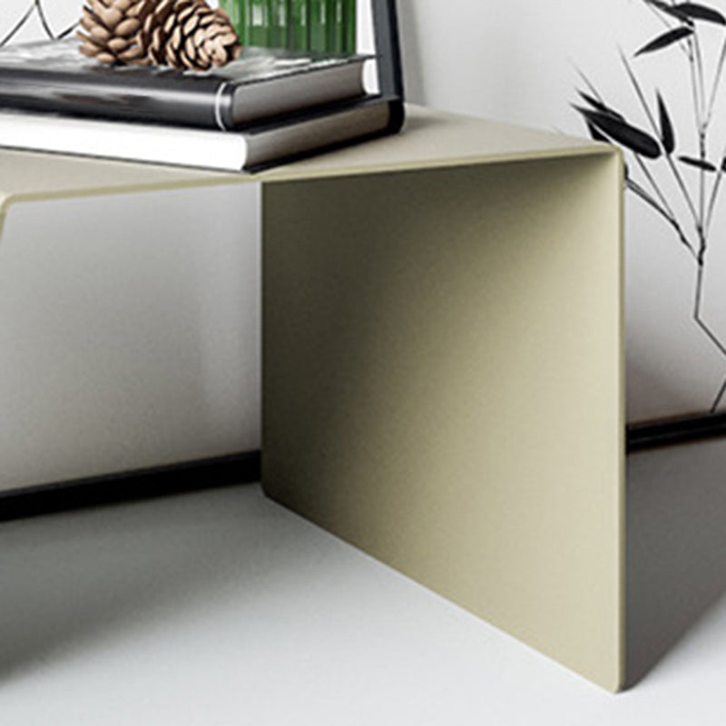 11.8-Inch Tall End Table Sled Metal Geometric Sofa Side Table