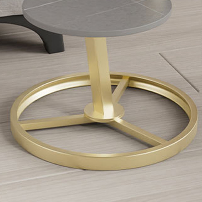 Modern Double Tier Side End Table Round Corner Table for Living Room
