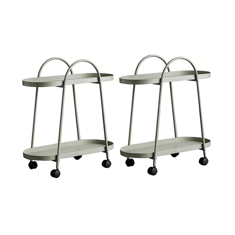 Mid-Century Side Table with Metal Shelves Geometric Tray Top Corner Table