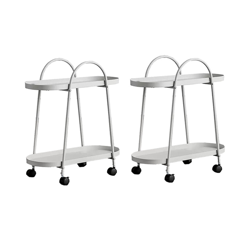Mid-Century Side Table with Metal Shelves Geometric Tray Top Corner Table