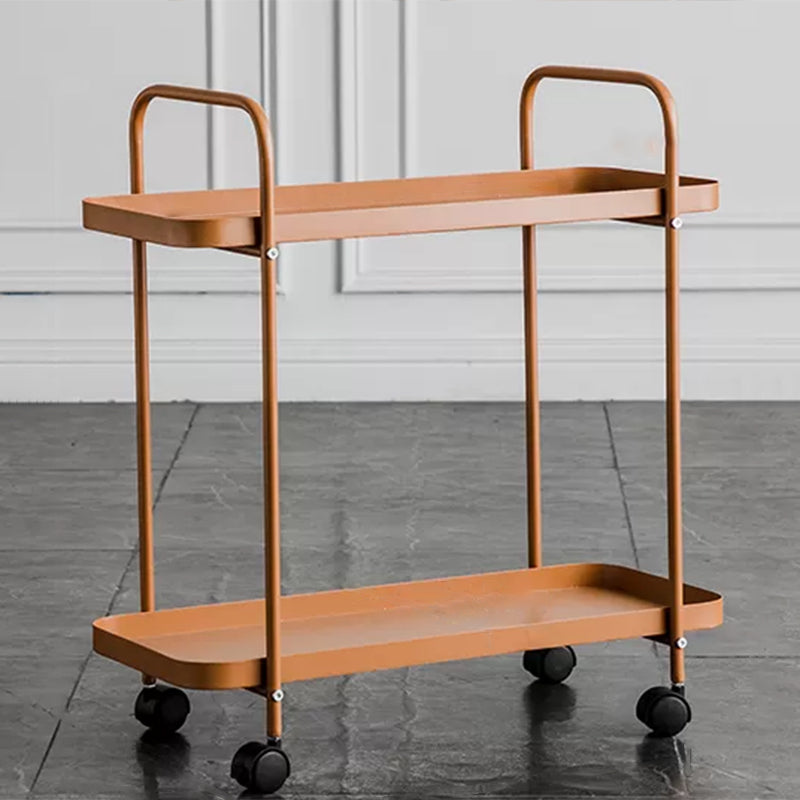 Mid-Century Side Table with Metal Shelves Geometric Tray Top Corner Table