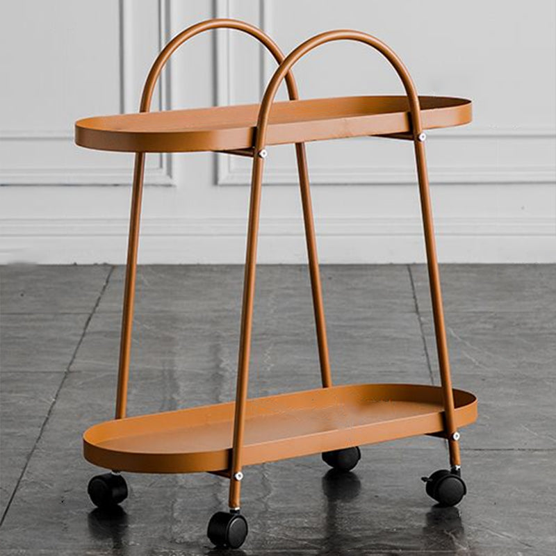 Mid-Century Side Table with Metal Shelves Geometric Tray Top Corner Table