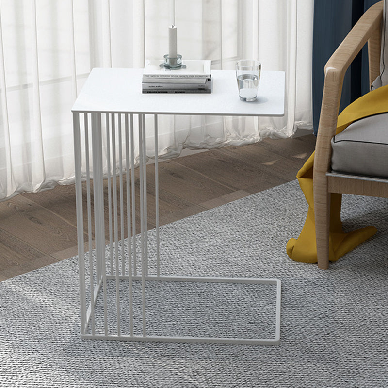 Mid-Century Rectangular Side Table Metal C Side Table, 23.2" Tall