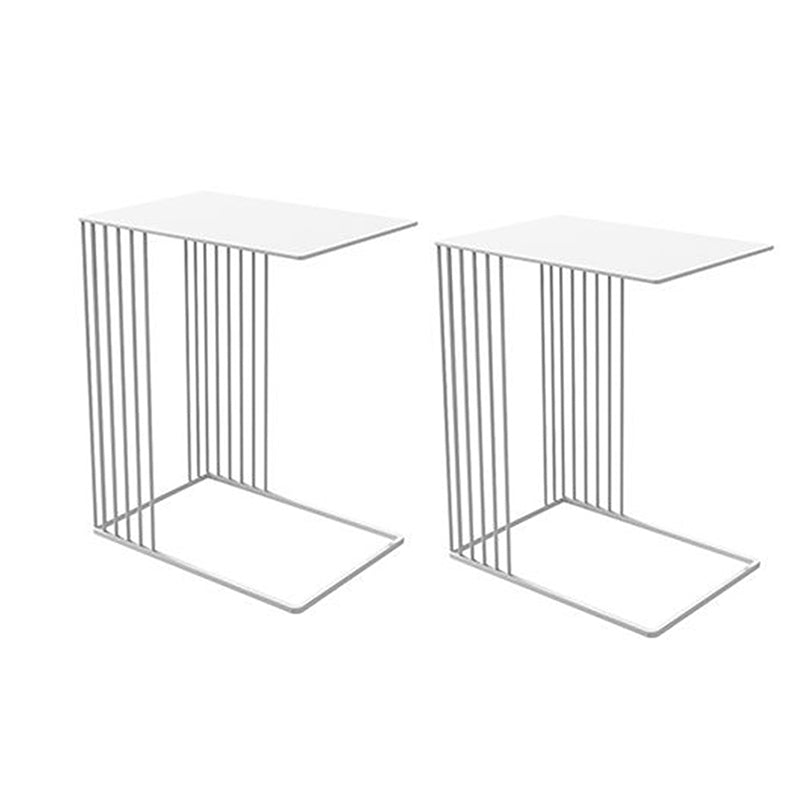 Mid-Century Rectangular Side Table Metal C Side Table, 23.2" Tall