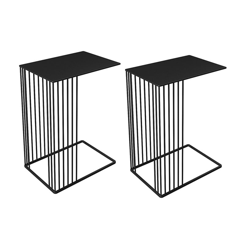 Mid-Century Rectangular Side Table Metal C Side Table, 23.2" Tall