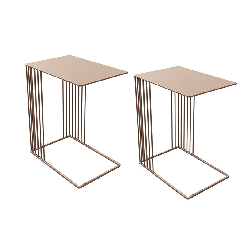 Mid-Century Rectangular Side Table Metal C Side Table, 23.2" Tall