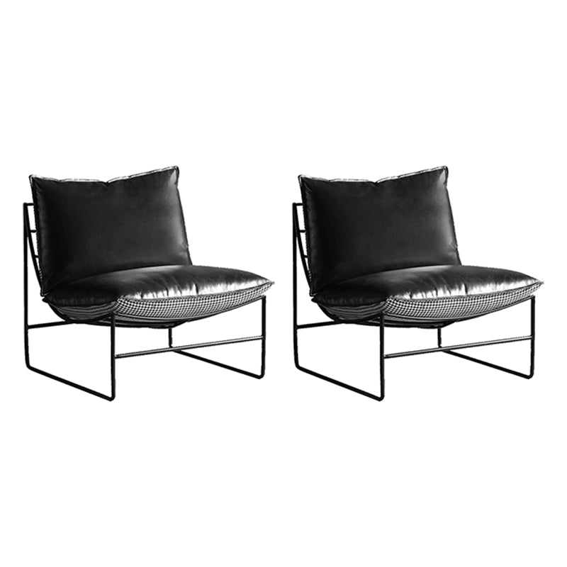 Genuine Leather Armless Chair 33.07" Wide Chair for Living Room