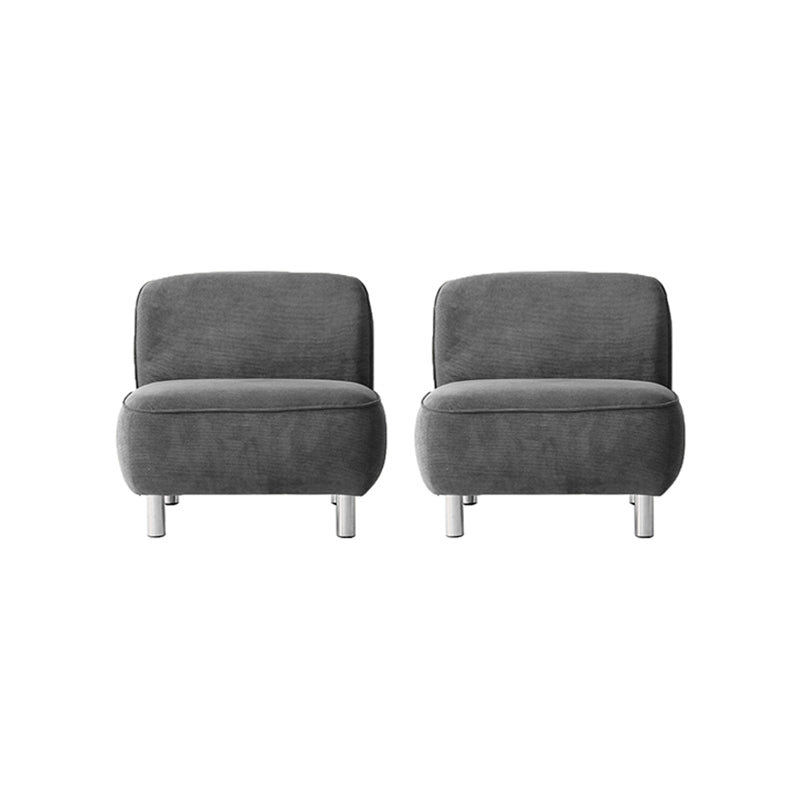 Corduroy 25.98" Wide Armless Chair Basic Four Leg Chair for Living Room