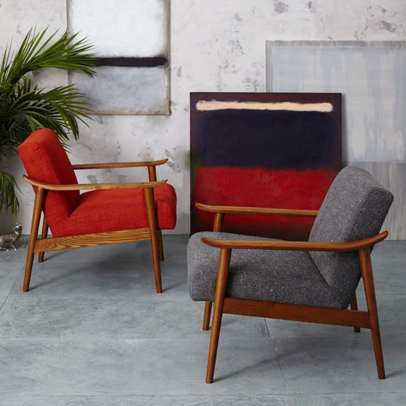 28.74" Wide Arm Chair Solid Wood Frame Armchair with Basic Four Leg