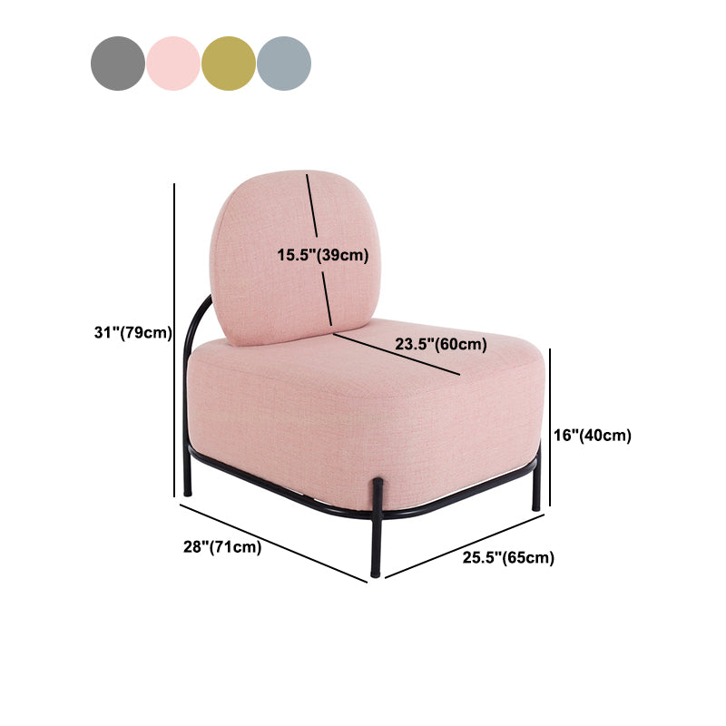 27.95" Wide Armless Linen Chair Basic Four Leg Chair for Living Room