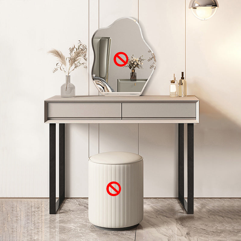 Gray/White 15.74" W x 29.521" H With Drawer Contemporary Makeup Table