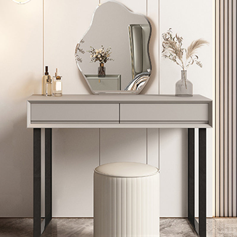 Gray/White 15.74" W x 29.521" H With Drawer Contemporary Makeup Table