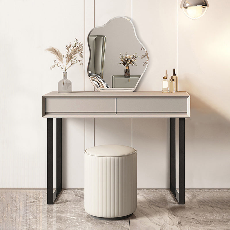 Gray/White 15.74" W x 29.521" H With Drawer Contemporary Makeup Table