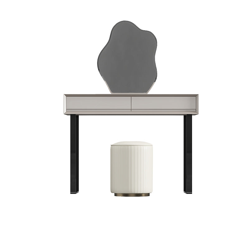 Gray/White 15.74" W x 29.521" H With Drawer Contemporary Makeup Table
