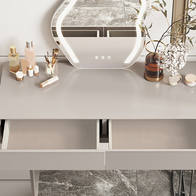 Gray/White 15.74" W x 29.521" H With Drawer Contemporary Makeup Table