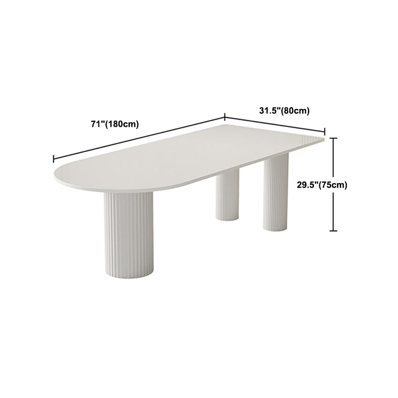 Modern Dinner Table White Faux Marble Top Dining Table with 3 Legs