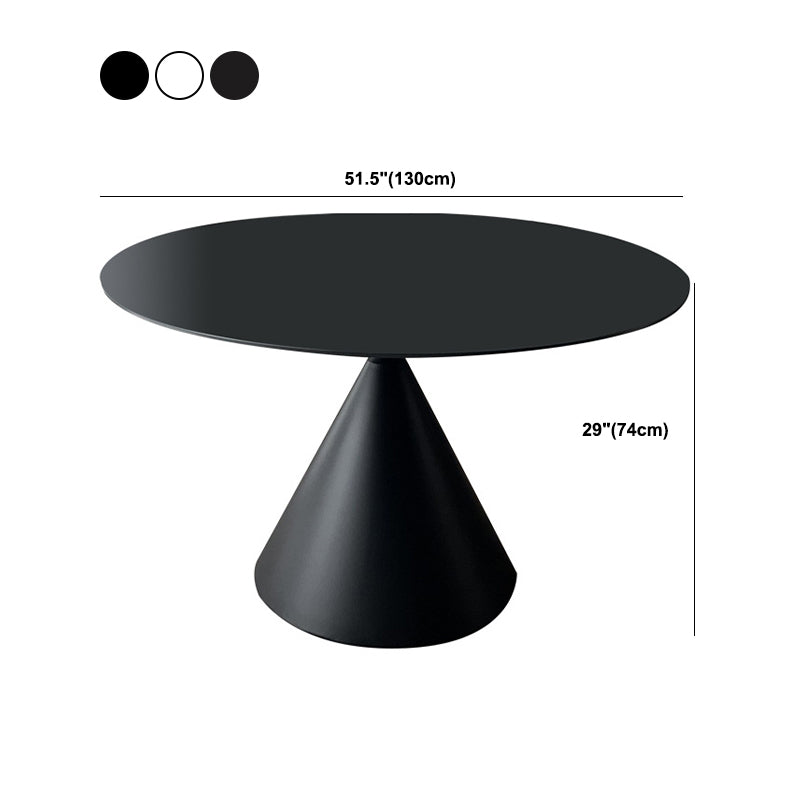 Contemporary Style Round Dining Table Steel Pedestal Base Table for Home