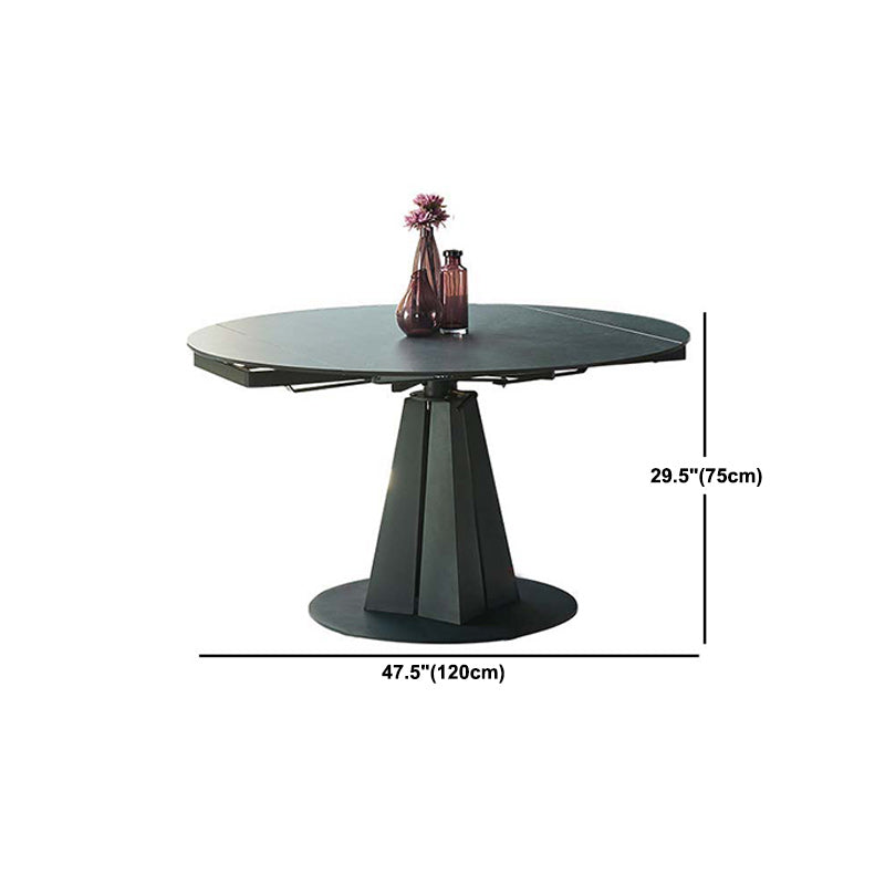 Stone Top Dining Table Traditional Luxury Round Dining Table with Pedestal Base
