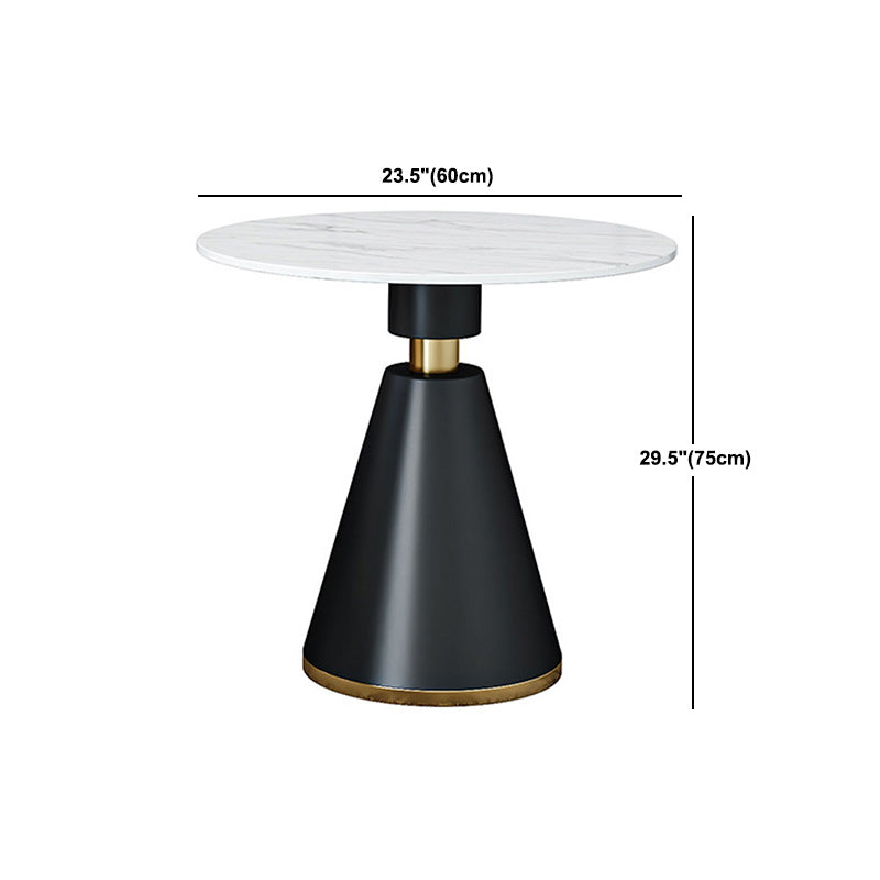 Metal Traditional Luxury Round Table Sintered Stone Top Indoor Table with Pedestal Base