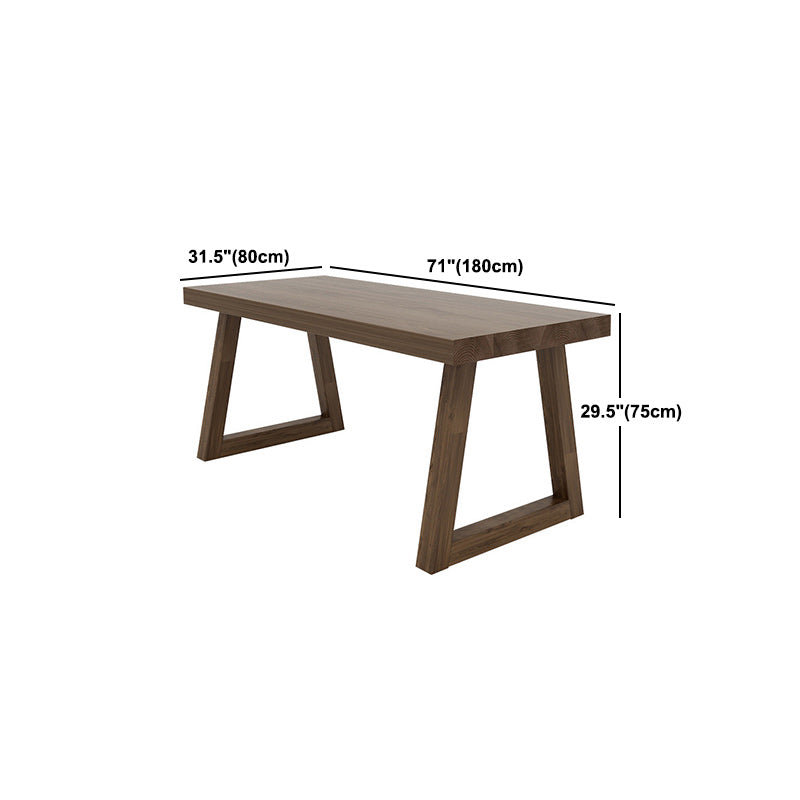 Solid Wood Top Dining Table Rectangle Dining Table with Sled Base