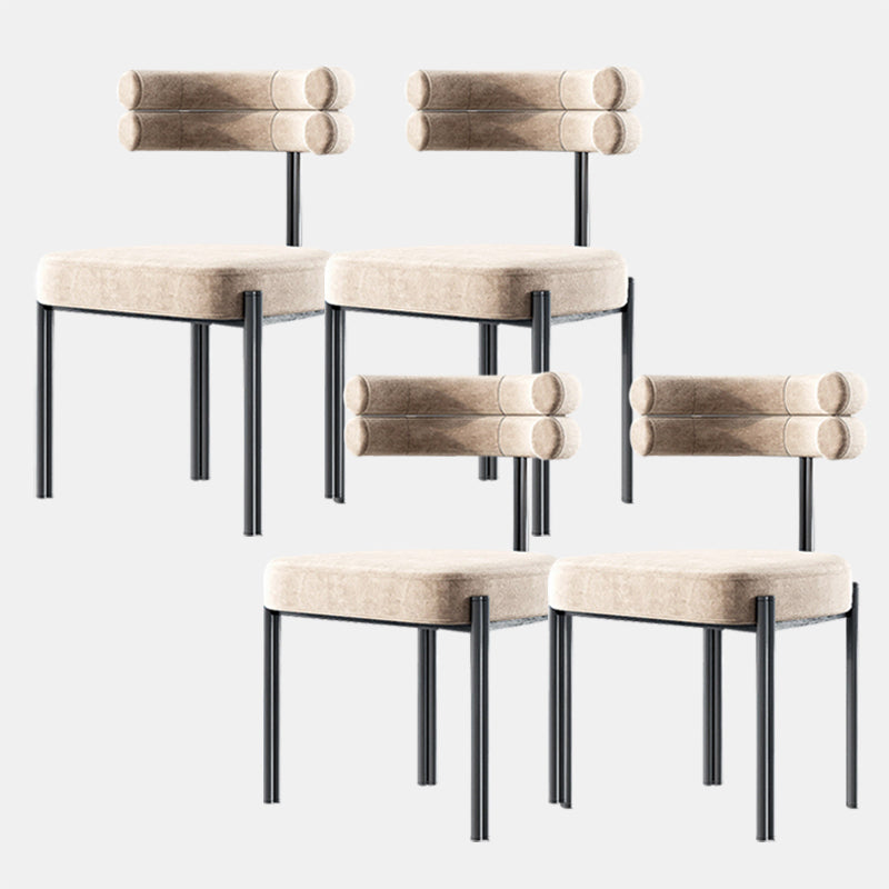 Industrial Velvet Dining Room Chair Open Back Dining Side Chair for Restaurant Use