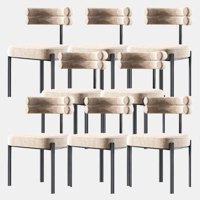 Industrial Velvet Dining Room Chair Open Back Dining Side Chair for Restaurant Use