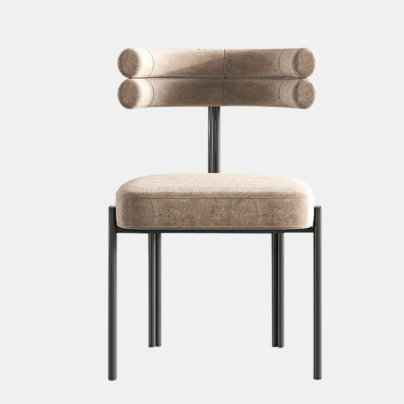 Industrial Velvet Dining Room Chair Open Back Dining Side Chair for Restaurant Use