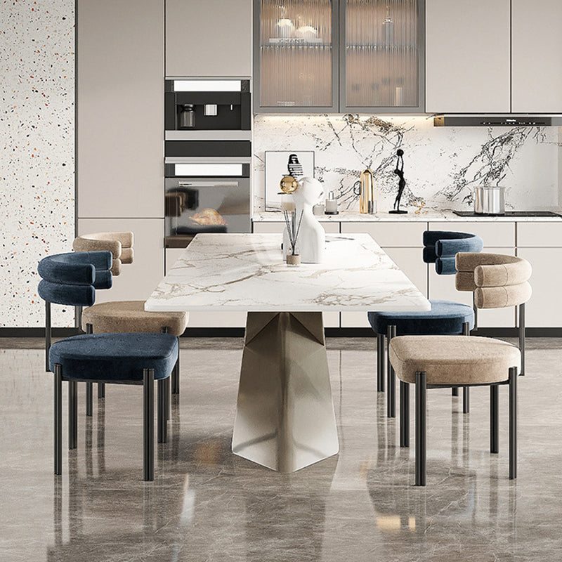 Industrial Velvet Dining Room Chair Open Back Dining Side Chair for Restaurant Use