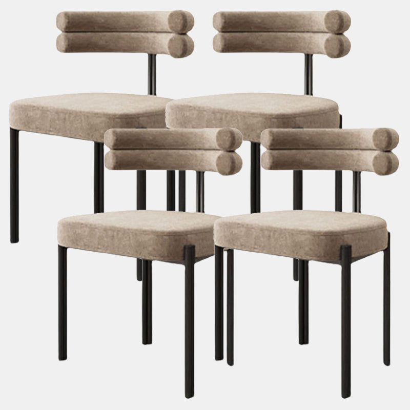 Industrial Velvet Dining Room Chair Open Back Dining Side Chair for Restaurant Use