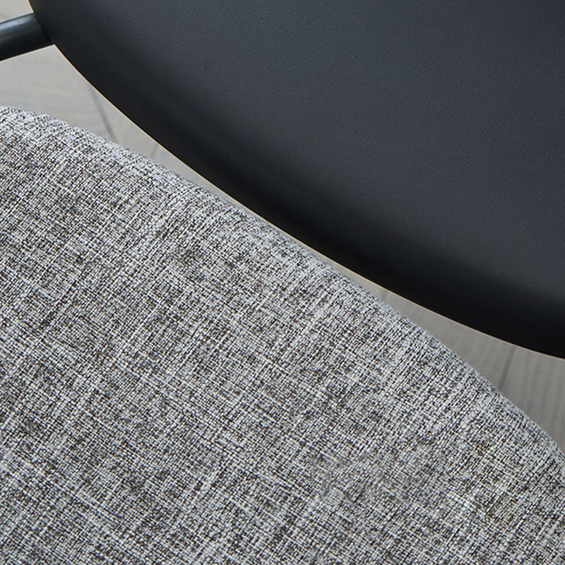 Modern Upholstered Armless Chair Plastic Dining Chair with Metal Base for Restaurant