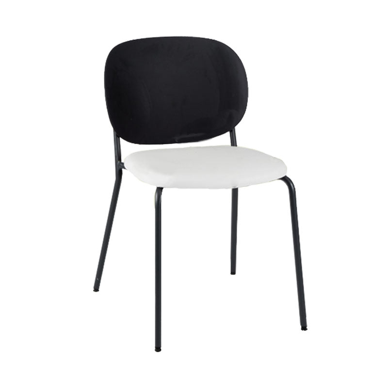 Modern Upholstered Armless Chair Plastic Dining Chair with Metal Base for Restaurant