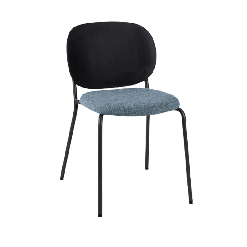 Modern Upholstered Armless Chair Plastic Dining Chair with Metal Base for Restaurant