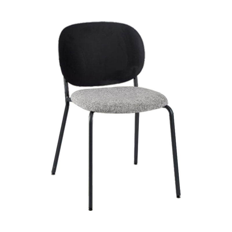 Modern Upholstered Armless Chair Plastic Dining Chair with Metal Base for Restaurant