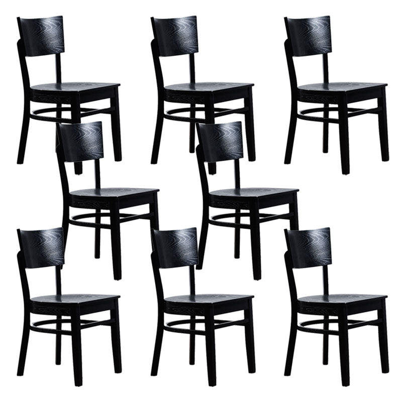 Contemporary Chair Armless Open Back Chair with Wood Legs for Kitchen