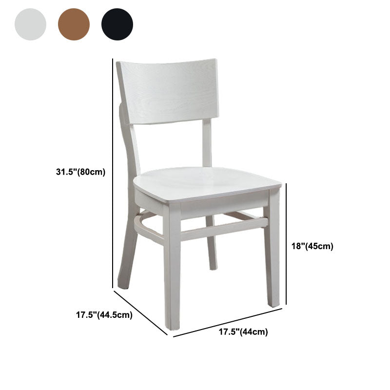 Contemporary Chair Armless Open Back Chair with Wood Legs for Kitchen