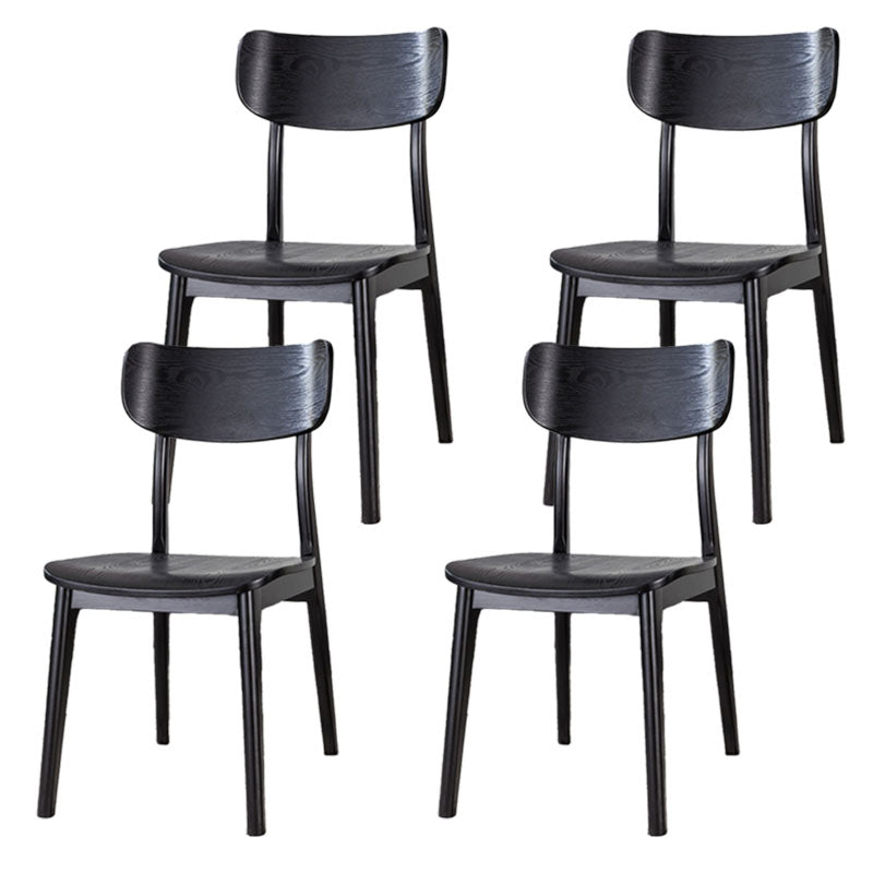 Contemporary Style Chair Armless Open Back Chair with Wood Legs for Kitchen
