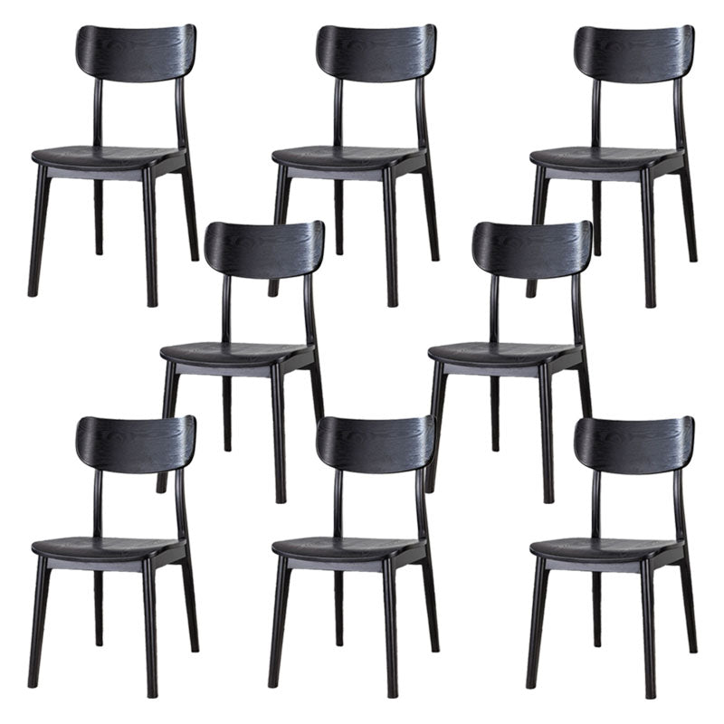 Contemporary Style Chair Armless Open Back Chair with Wood Legs for Kitchen