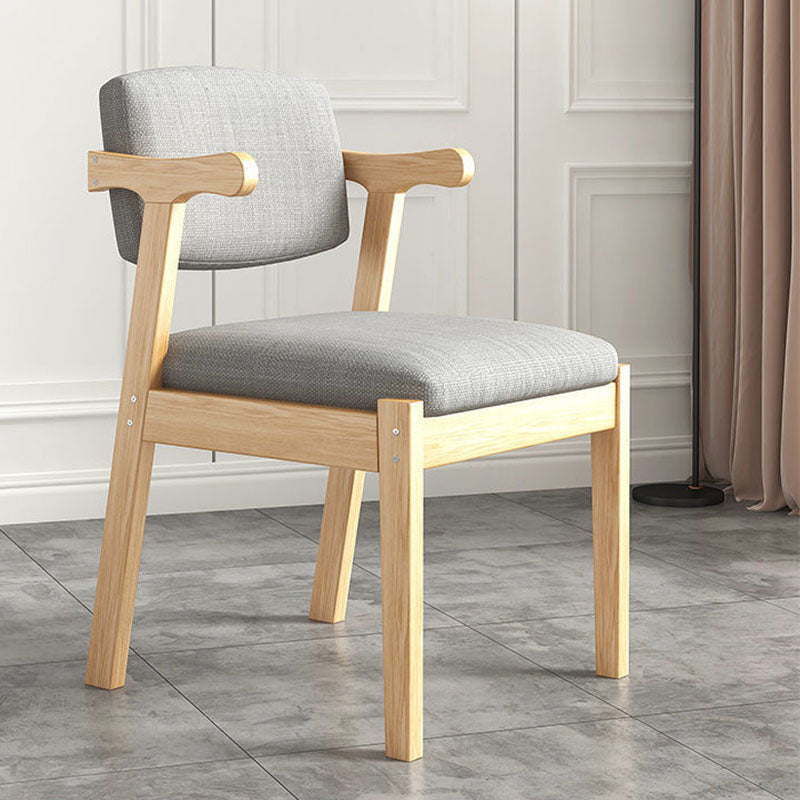Contemporary Style Chair Armless Open Back Chair with Wood Legs for Home