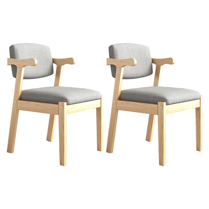 Contemporary Style Chair Armless Open Back Chair with Wood Legs for Home