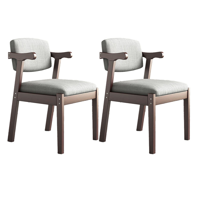 Contemporary Style Chair Armless Open Back Chair with Wood Legs for Home