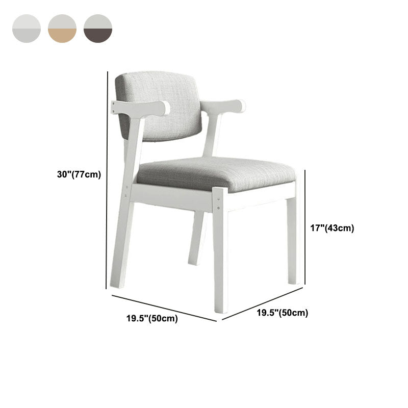 Contemporary Style Chair Armless Open Back Chair with Wood Legs for Home