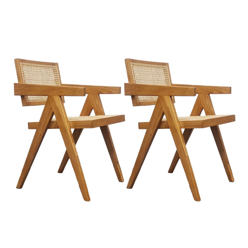 Contemporary Style Chair Arm Open Back Chair with Wood Legs for Home