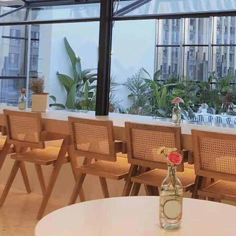 Contemporary Style Chair Arm Open Back Chair with Wood Legs for Home