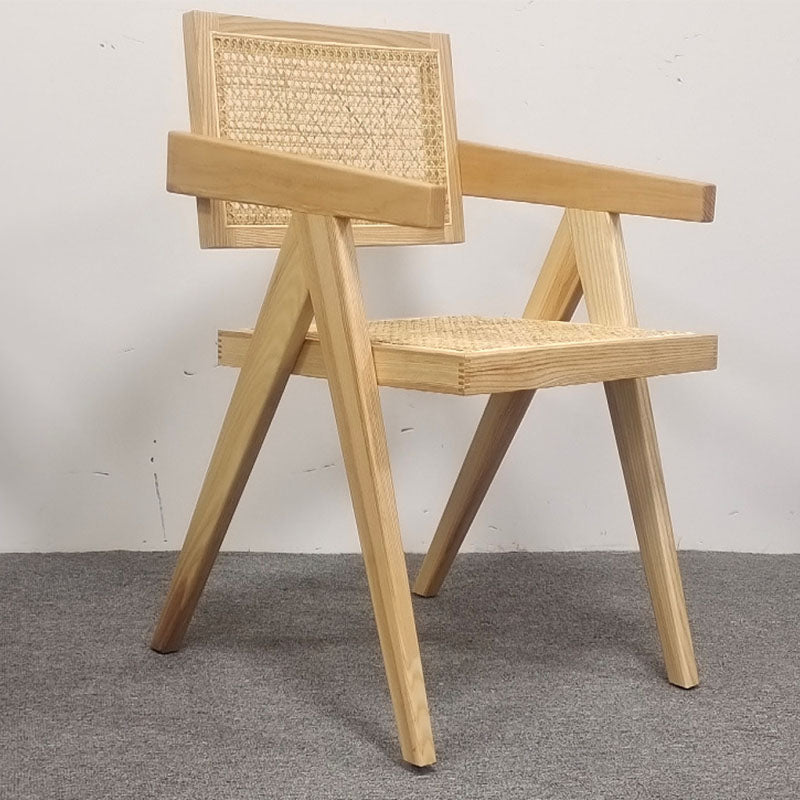 Contemporary Style Chair Arm Open Back Chair with Wood Legs for Home