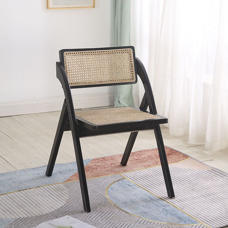 Contemporary Style Chair Armless Folding Chair with Wood Legs for Home