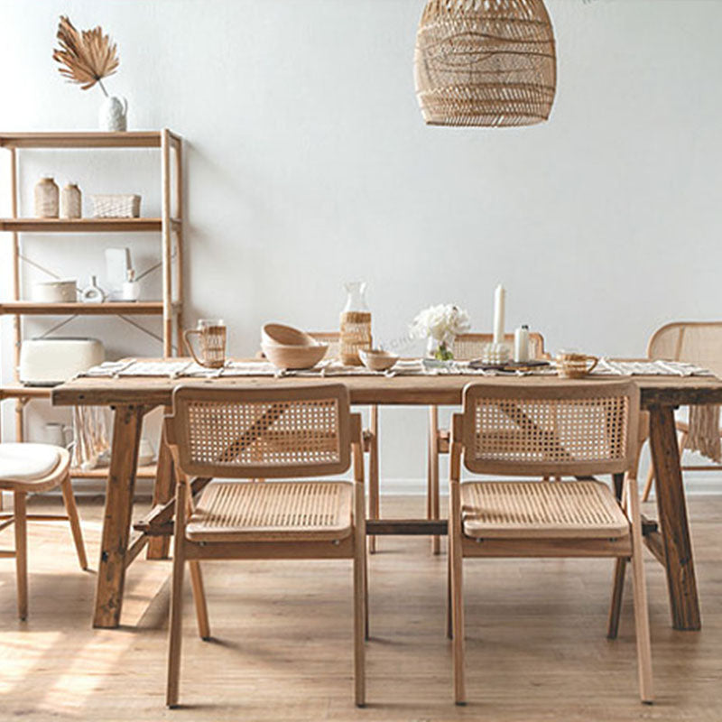 Contemporary Style Chair Armless Folding Chair with Wood Legs for Home