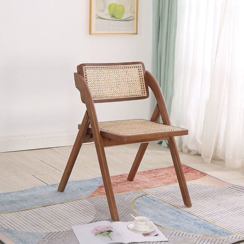 Contemporary Style Chair Armless Folding Chair with Wood Legs for Home